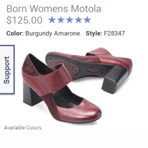 Born Burgundy Leather Bohemian Dark Academia Preppy Block Heel  Moto Mary Janes